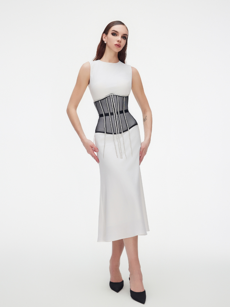 Cape with rhinestones fringe