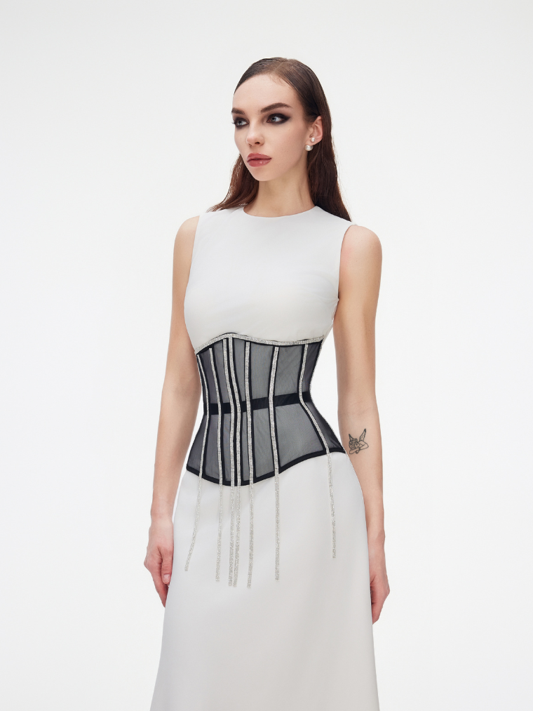 Cape with rhinestones fringe