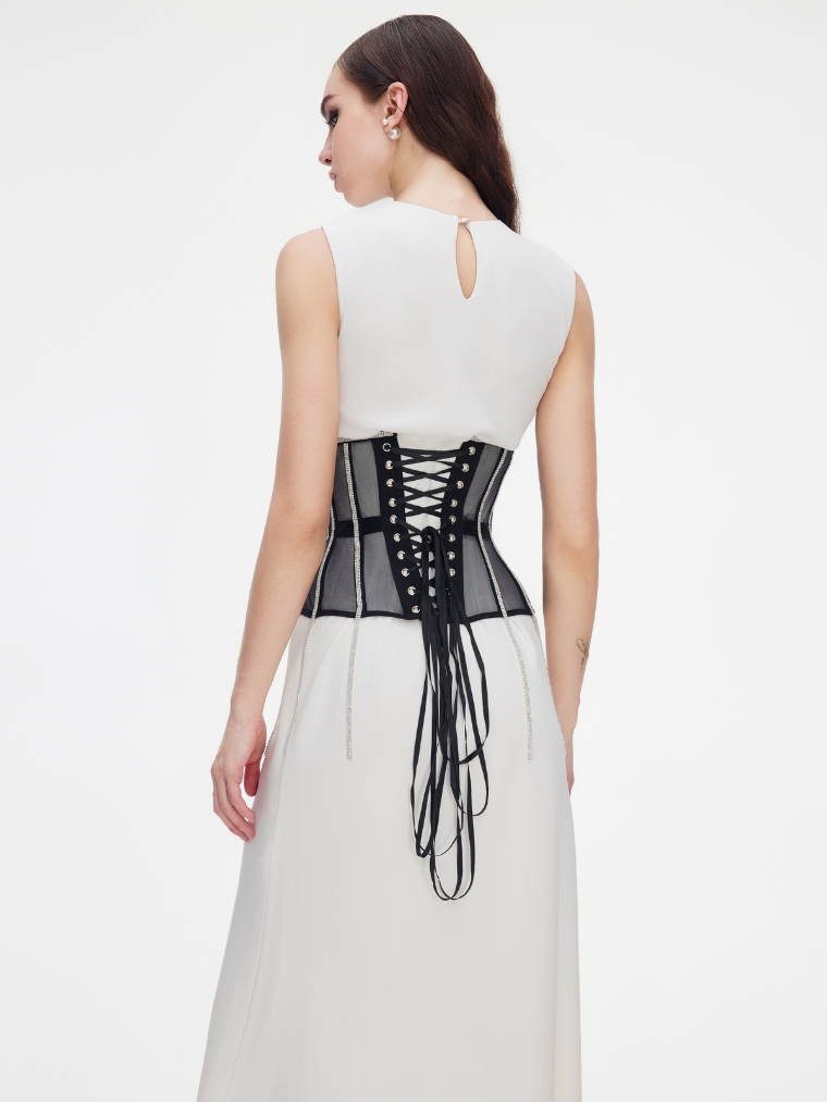 Cape with rhinestones fringe